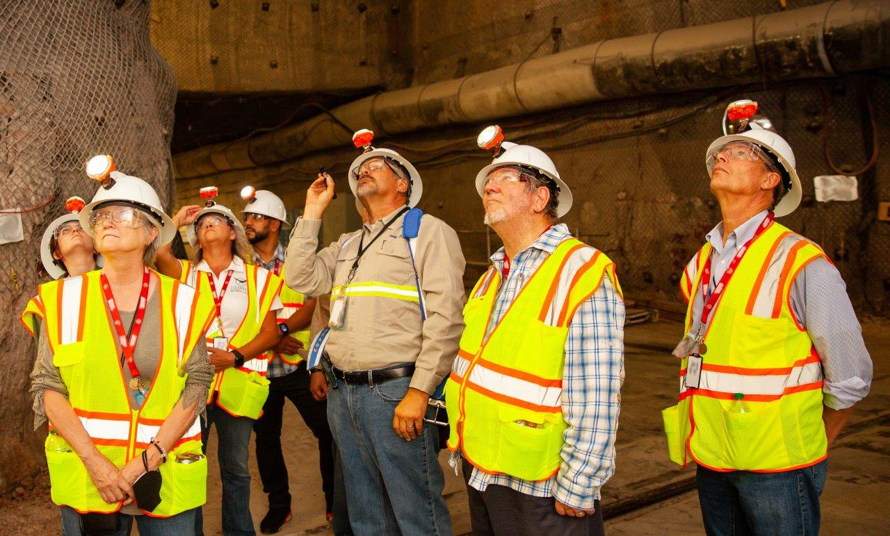 Mark Pearcy speaking to visitors about the underground operations